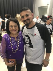 Maestro Duarte with Dolores Huerta duirng her visit to our School